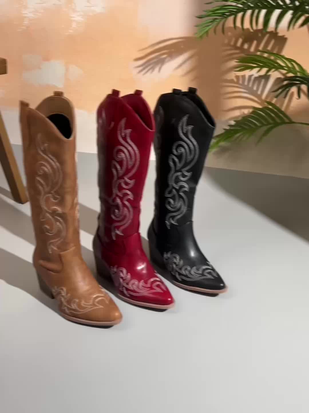 Cowboy Boots For Women | Knee-High Block Heel – Casual, Everyday Wear
