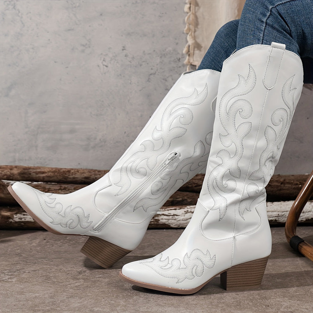 Cowboy Boots For Women | Knee-High Block Heel – Casual, Everyday Wear