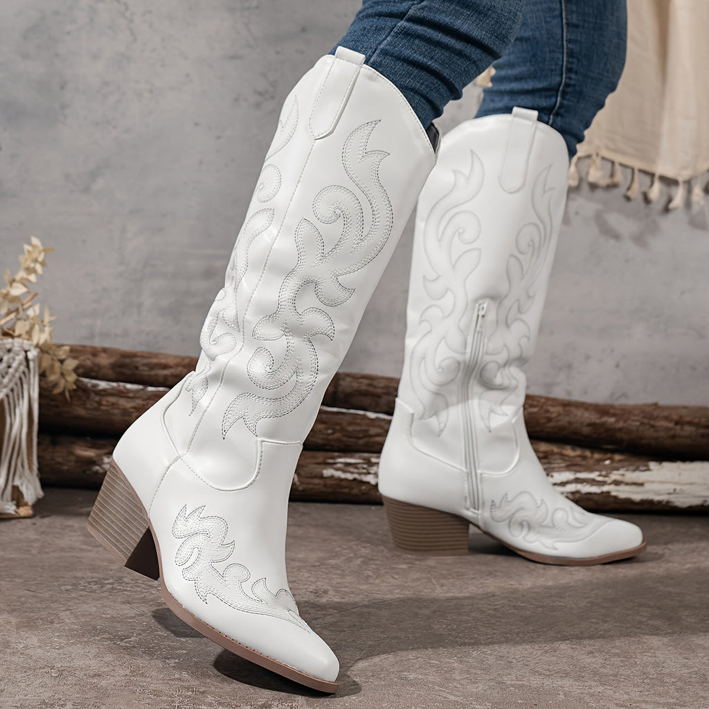 Cowboy Boots For Women | Knee-High Block Heel – Casual, Everyday Wear
