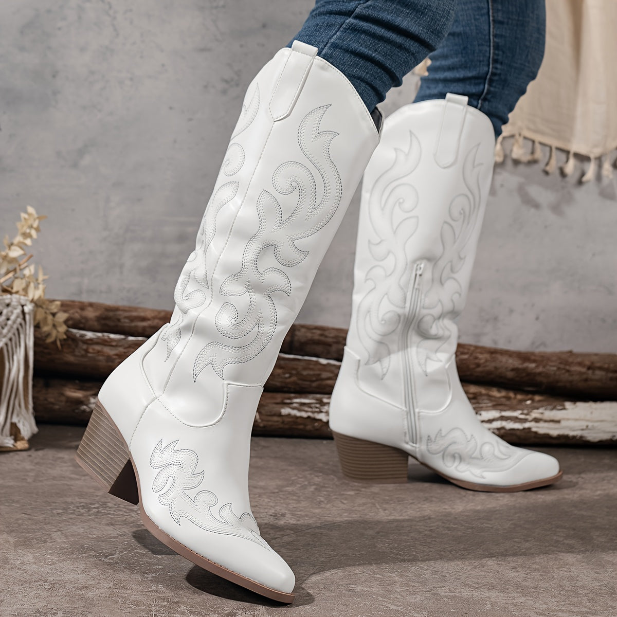 Cowboy Boots For Women | Knee-High Block Heel – Casual, Everyday Wear