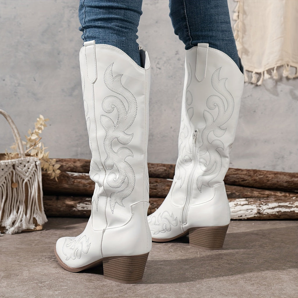 Cowboy Boots For Women | Knee-High Block Heel – Casual, Everyday Wear