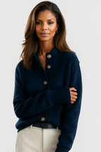 Cozy Women's Button Cardigan – Casual Wear, Office Style