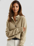 Cozy Women's Button Cardigan – Casual Wear, Office Style