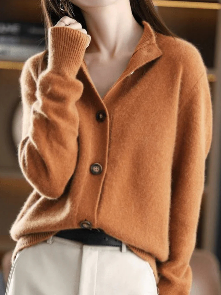 Cozy Women's Button Cardigan – Casual Wear, Office Style