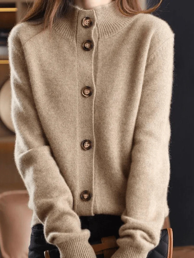 Cozy Women's Button Cardigan – Casual Wear, Office Style