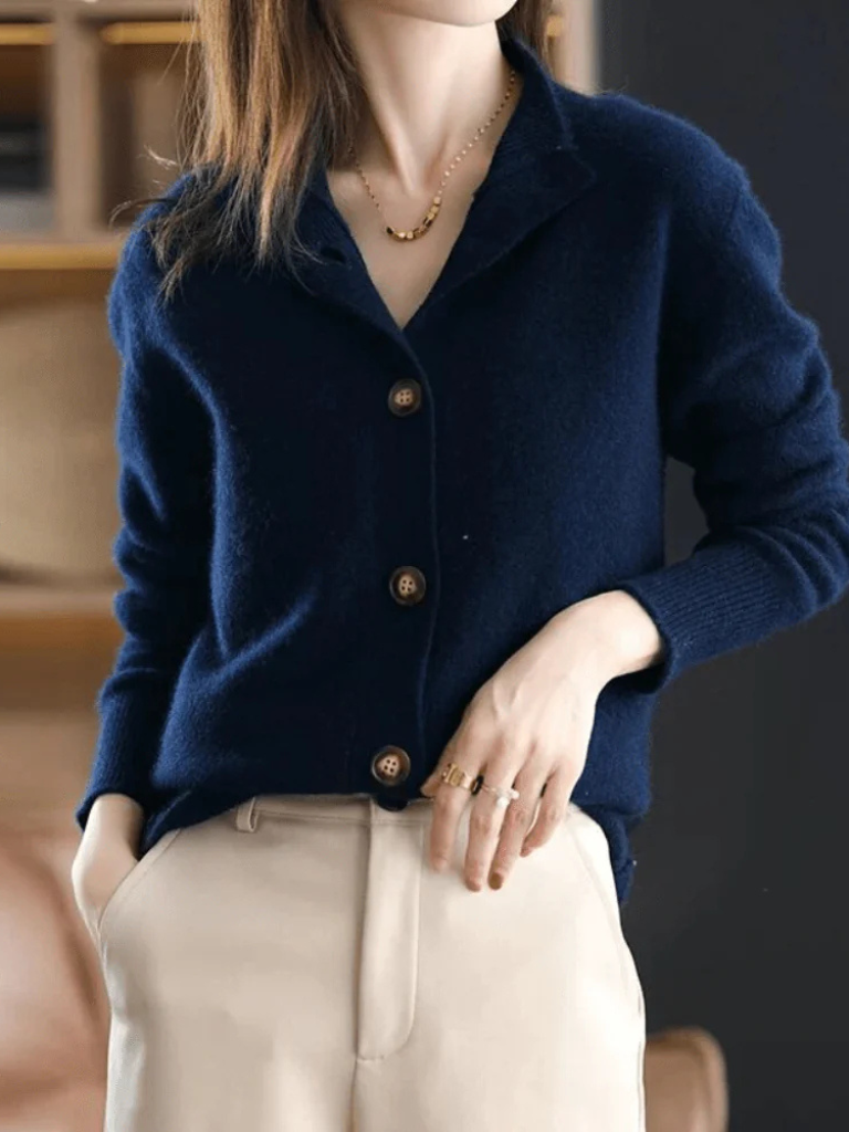 Cozy Women's Button Cardigan – Casual Wear, Office Style