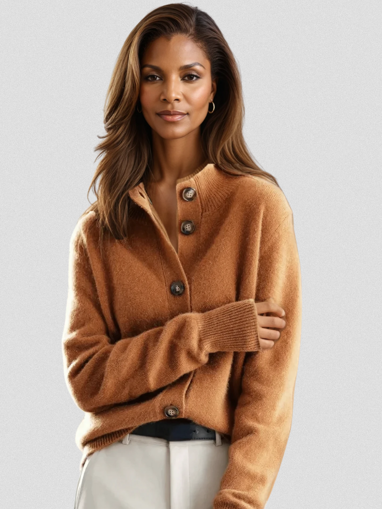 Cozy Women's Button Cardigan – Casual Wear, Office Style