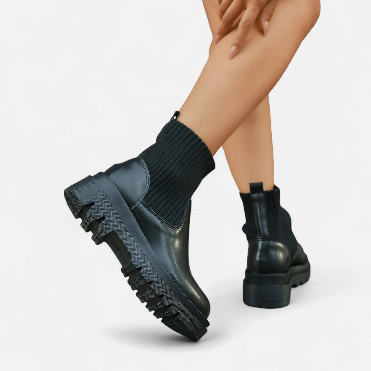Elegant Block Heel Ankle Boots - Slip-On Design, Casual, Office