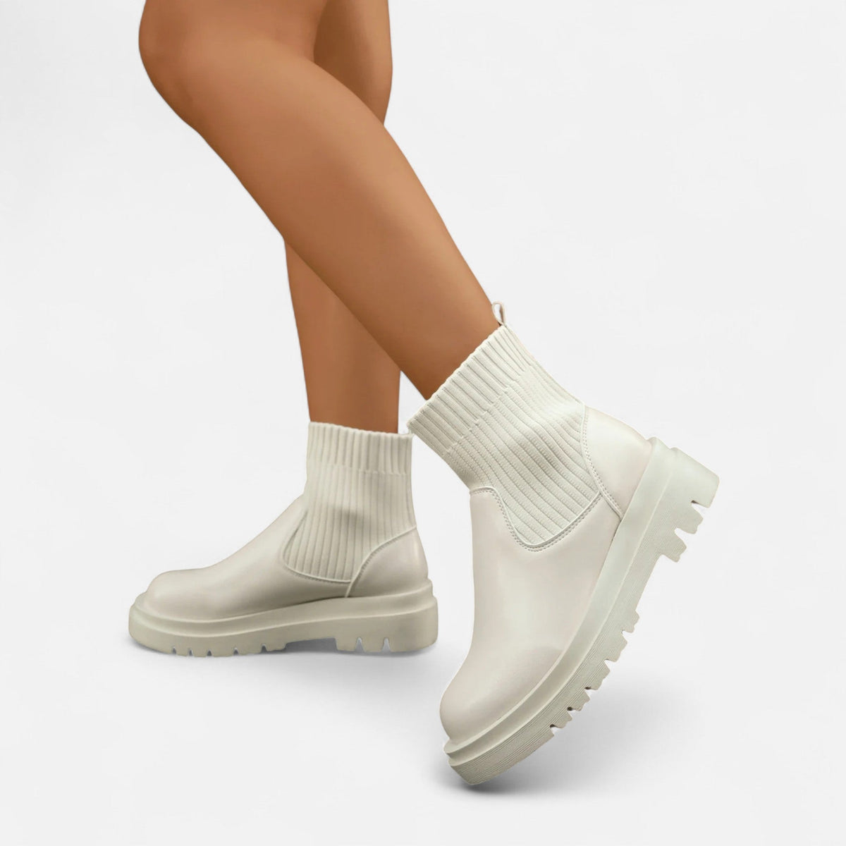 Elegant Block Heel Ankle Boots - Slip-On Design, Casual, Office