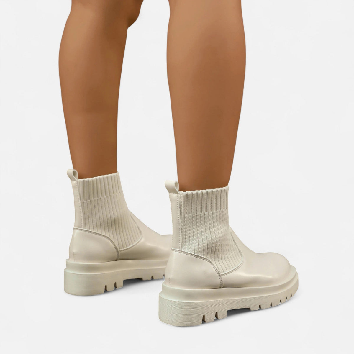 Elegant Block Heel Ankle Boots - Slip-On Design, Casual, Office