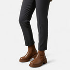 Elegant Block Heel Ankle Boots - Slip-On Design, Casual, Office