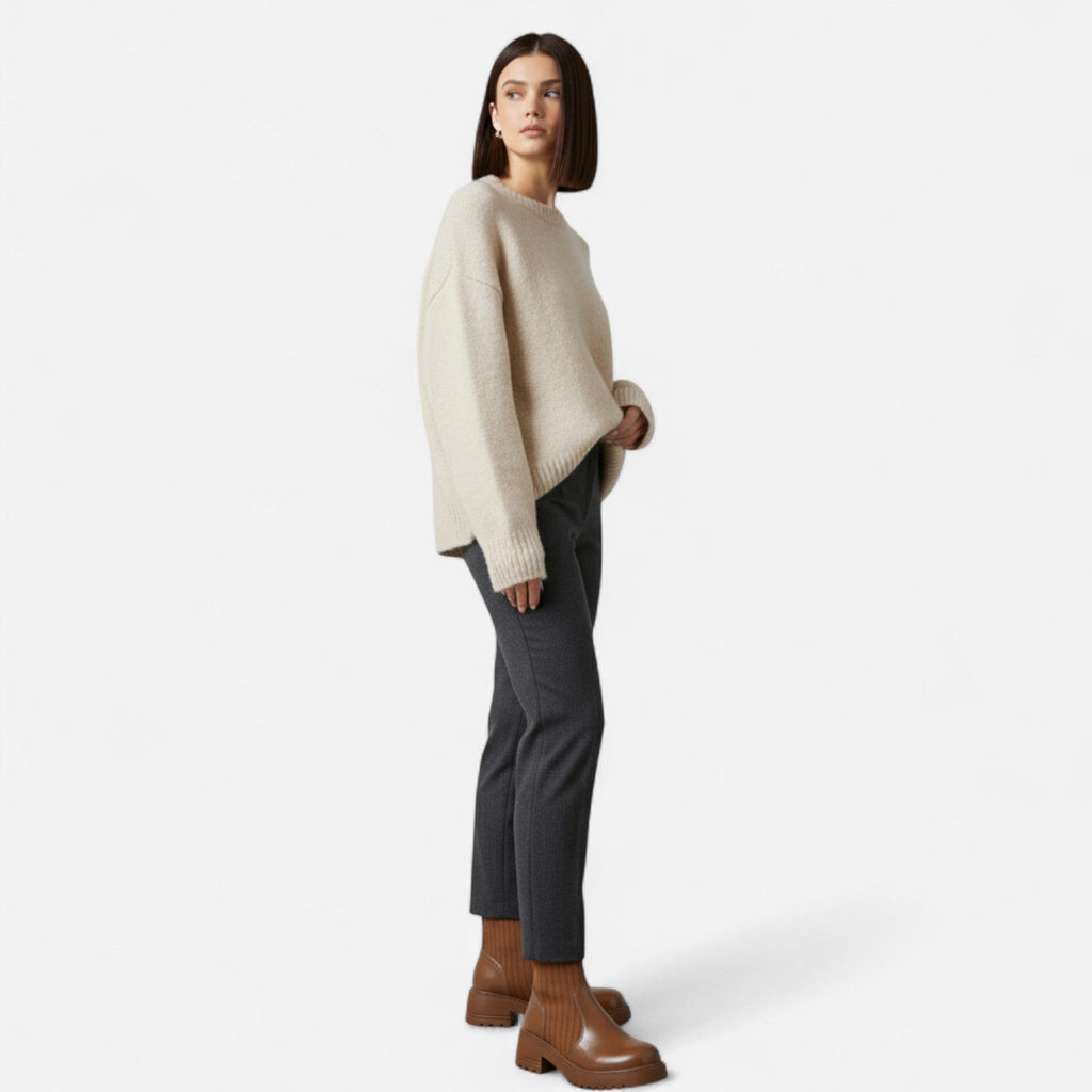 Elegant Block Heel Ankle Boots - Slip-On Design, Casual, Office