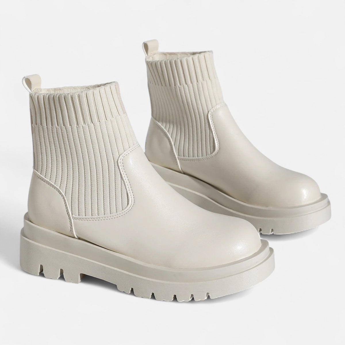 Elegant Block Heel Ankle Boots - Slip-On Design, Casual, Office