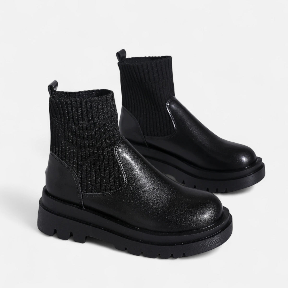 Elegant Block Heel Ankle Boots - Slip-On Design, Casual, Office