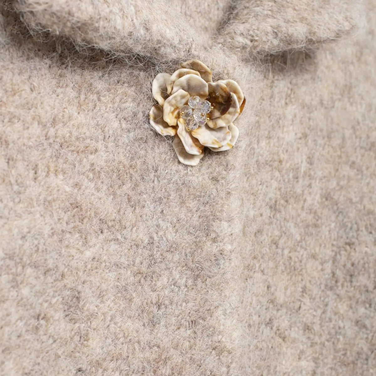 Elegant Knit Cardigan with Floral Buttons for Women – Casual, Office