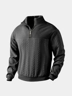 Elegant Men's Quarter-Zip Sweater – Casual Wear, Office Style