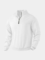 Elegant Men's Quarter-Zip Sweater – Casual Wear, Office Style