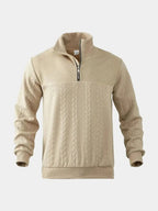 Elegant Men's Quarter-Zip Sweater – Casual Wear, Office Style