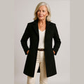 Elegant Women's Coat - Classic Cut, Button Closure – Office, Casual