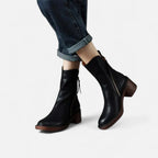 Elegant Women's Flat Boots with Round Toe – Casual, Everyday Wear