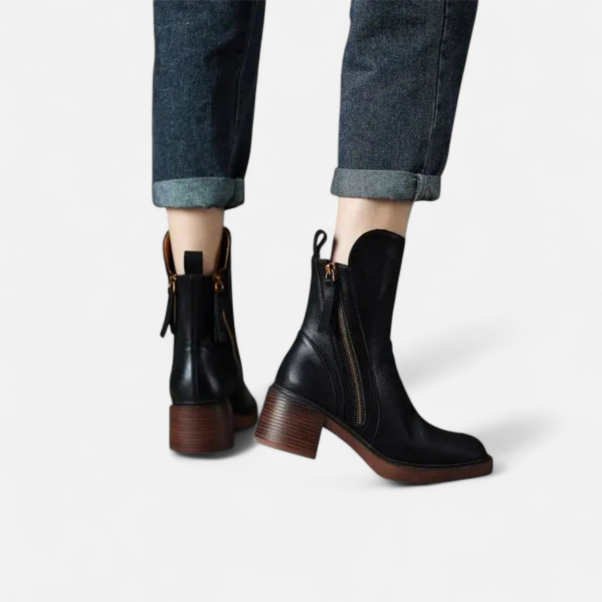 Elegant Women's Flat Boots with Round Toe – Casual, Everyday Wear