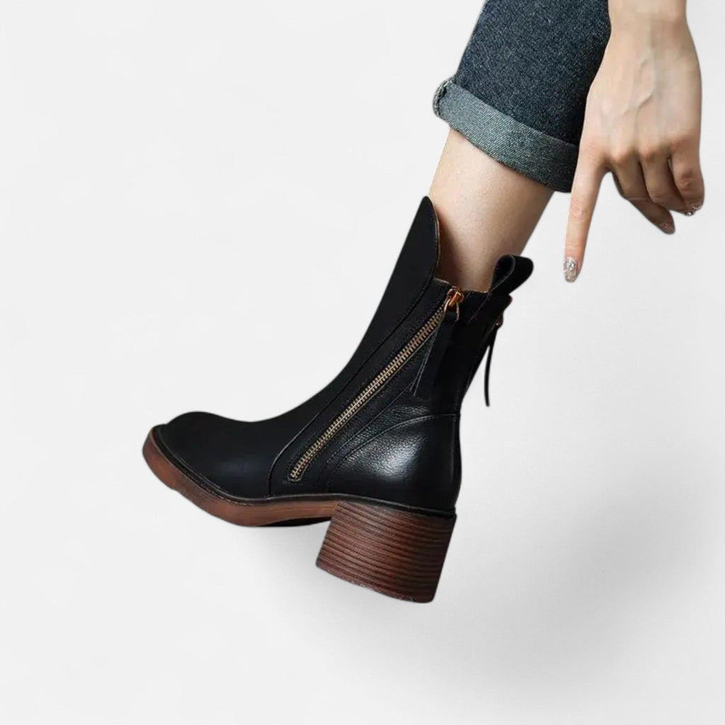 Elegant Women's Flat Boots with Round Toe – Casual, Everyday Wear