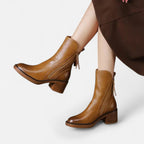Elegant Women's Flat Boots with Round Toe – Casual, Everyday Wear
