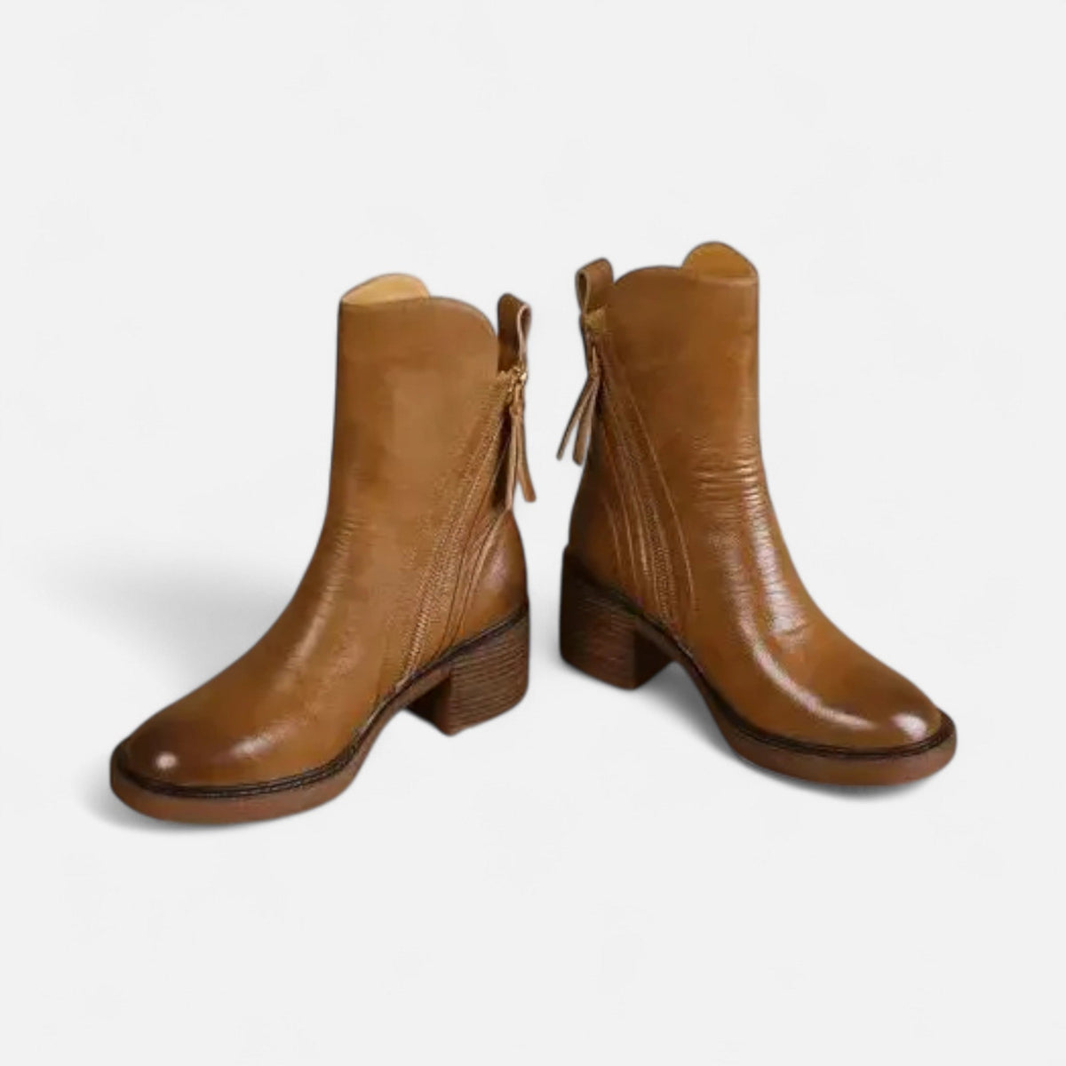 Elegant Women's Flat Boots with Round Toe – Casual, Everyday Wear