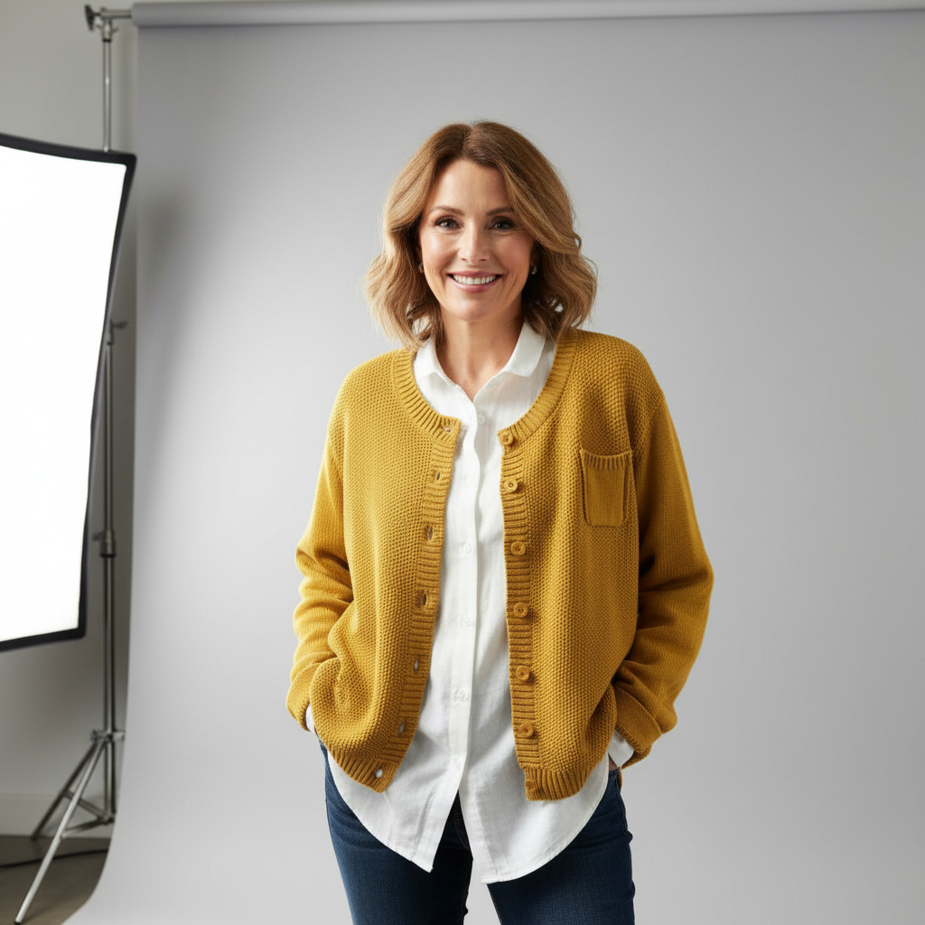 Elegant Women's Knit Cardigan – Casual Wear, Office Style