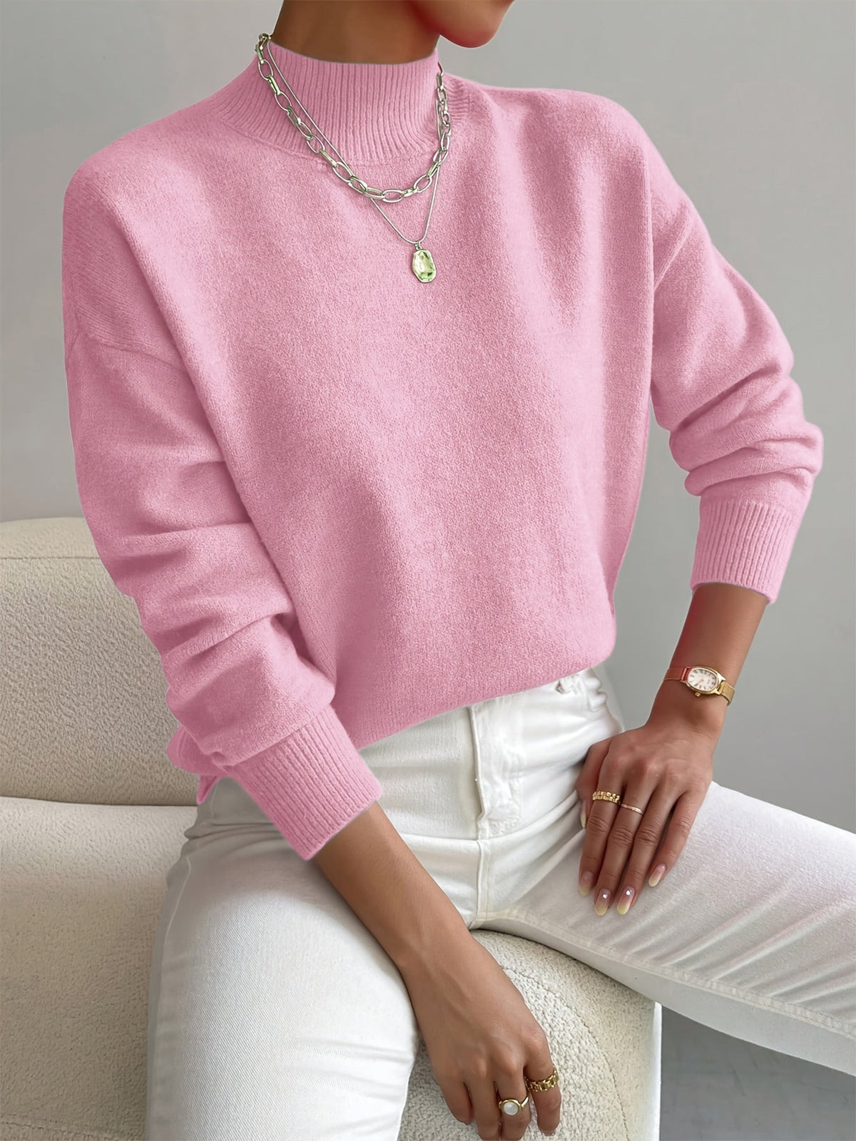 Elegant Women's Turtleneck Sweater - Soft Knit, Stylish Winter Looks – Casual, Office