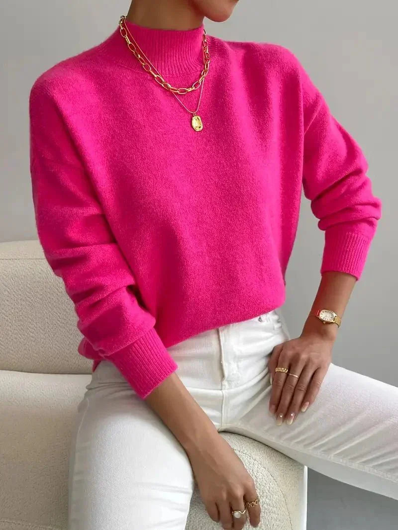 Elegant Women's Turtleneck Sweater - Soft Knit, Stylish Winter Looks – Casual, Office