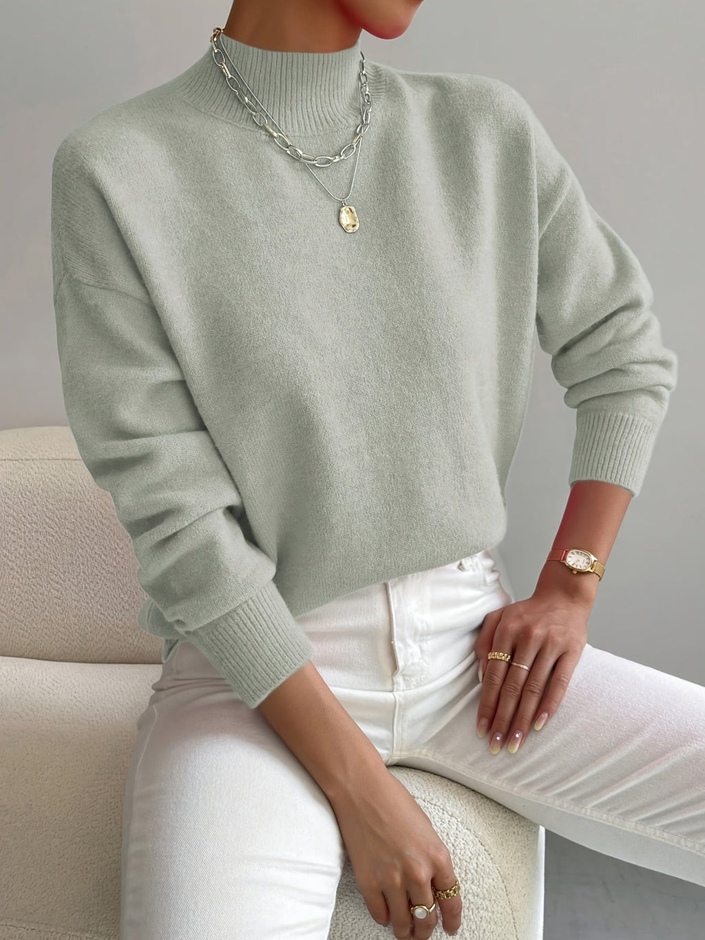 Elegant Women's Turtleneck Sweater - Soft Knit, Stylish Winter Looks – Casual, Office