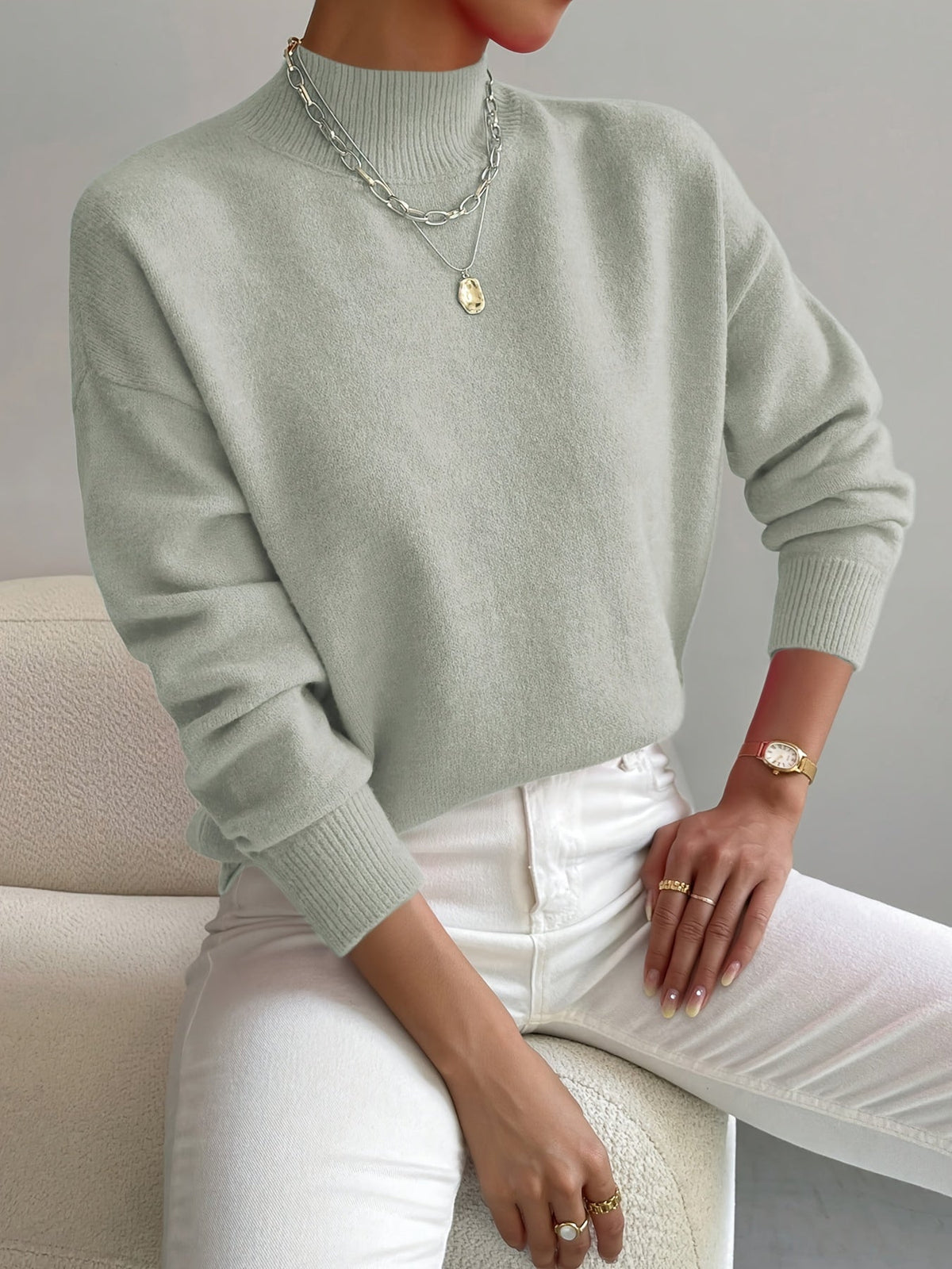 Elegant Women's Turtleneck Sweater - Soft Knit, Stylish Winter Looks – Casual, Office