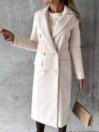 Elegant Women's Winter Coat Wool Blend – Warm, Fitted, Office, Casual