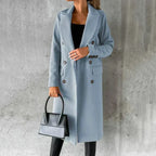 Elegant Women's Winter Coat Wool Blend – Warm, Fitted, Office, Casual