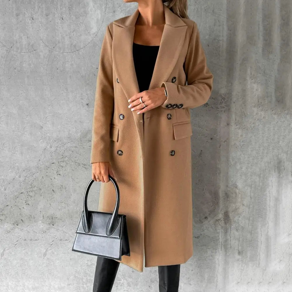 Elegant Women's Winter Coat Wool Blend – Warm, Fitted, Office, Casual