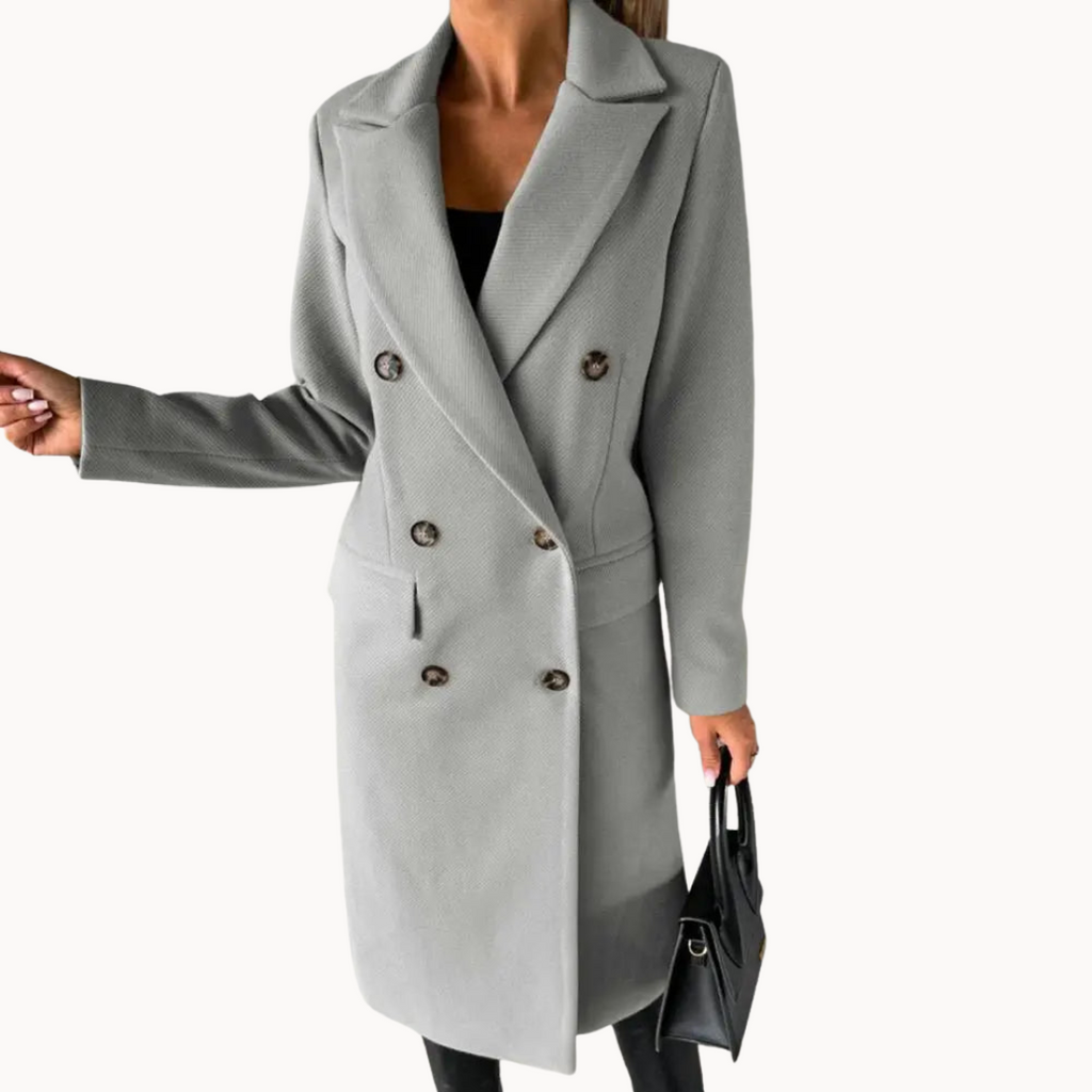 Elegant Women's Winter Coat Wool Blend – Warm, Fitted, Office, Casual