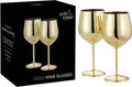 Elegante Gold Edelstahl Weingläser mit bruchsicherem Design – Zuhause, Garten