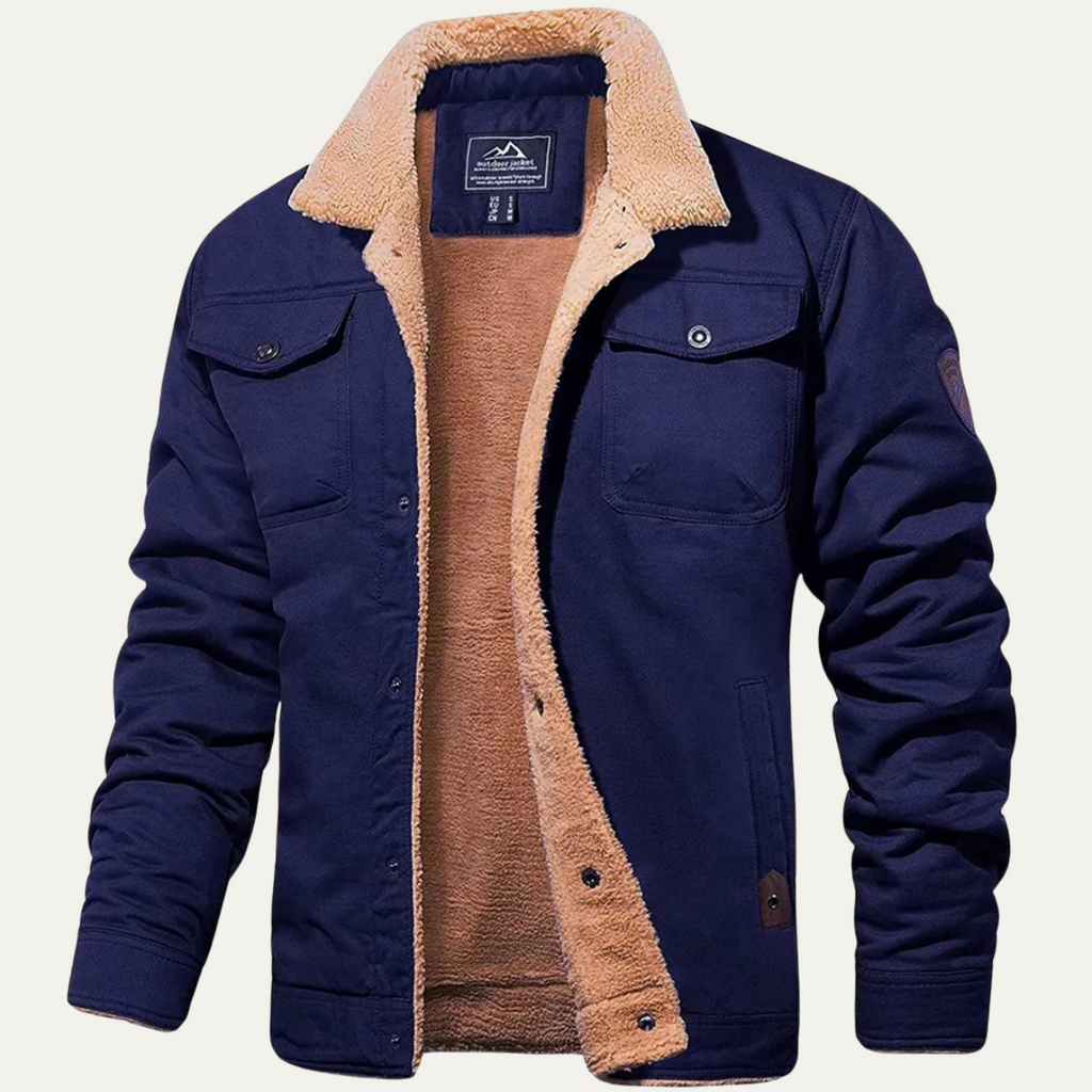 Fleece-Lined Men's Winter Coat – Outdoor, Casual