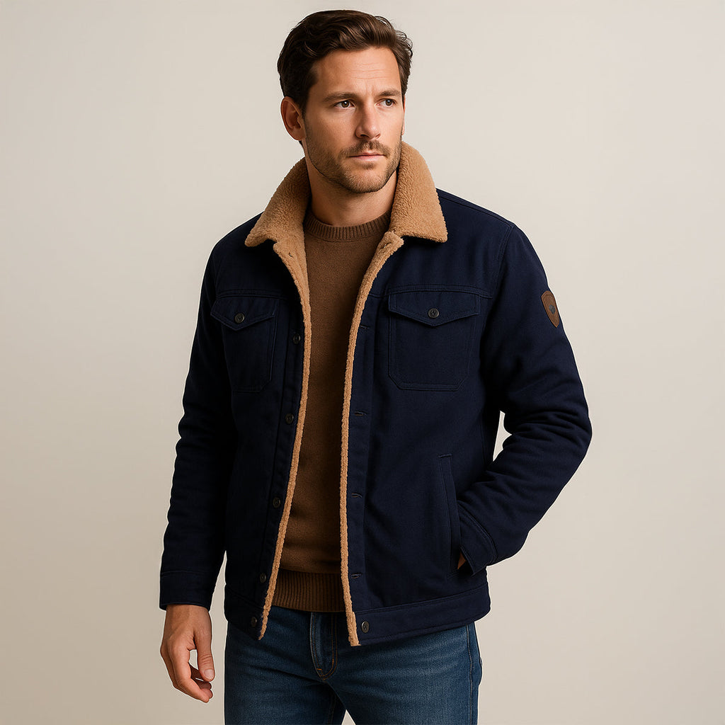Fleece-Lined Men's Winter Coat – Outdoor, Casual