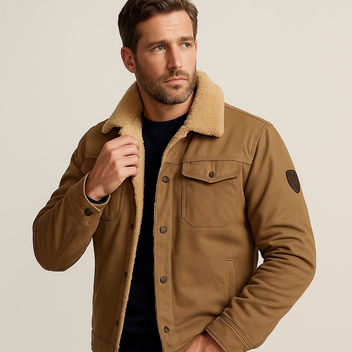 Fleece-Lined Men's Winter Coat – Outdoor, Casual