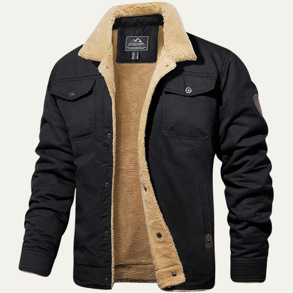 Fleece-Lined Men's Winter Coat – Outdoor, Casual