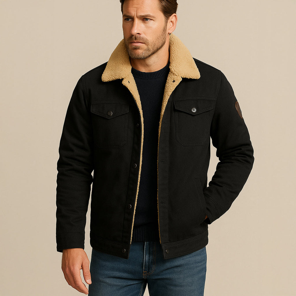 Fleece-Lined Men's Winter Coat – Outdoor, Casual