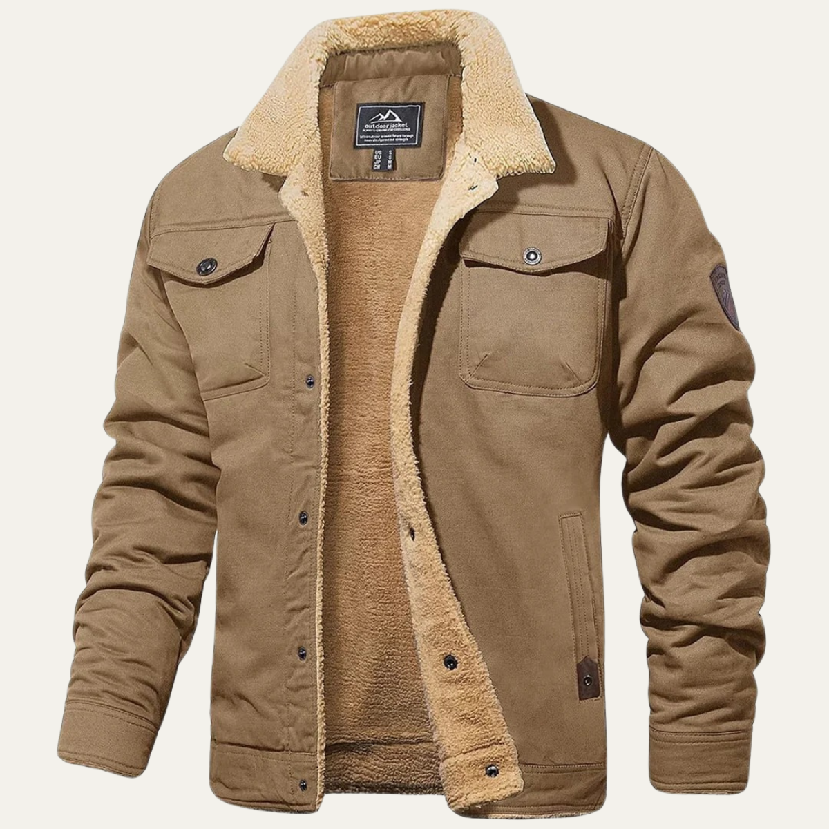 Fleece-Lined Men's Winter Coat – Outdoor, Casual