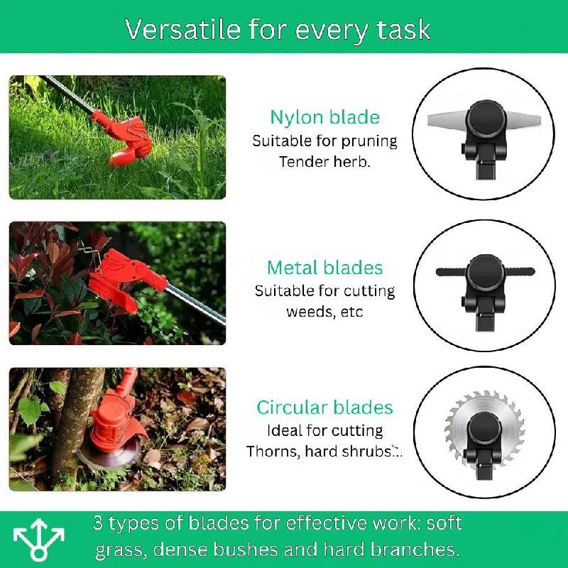 Cordless Brush Cutter 21V with Adjustable Handle & Rotatable Head – Garden Trimming, Outdoor Maintenance