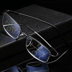 Multifocal Glasses with Anti-Glare & Blue Light Protection – Smart Vision for Work, Travel