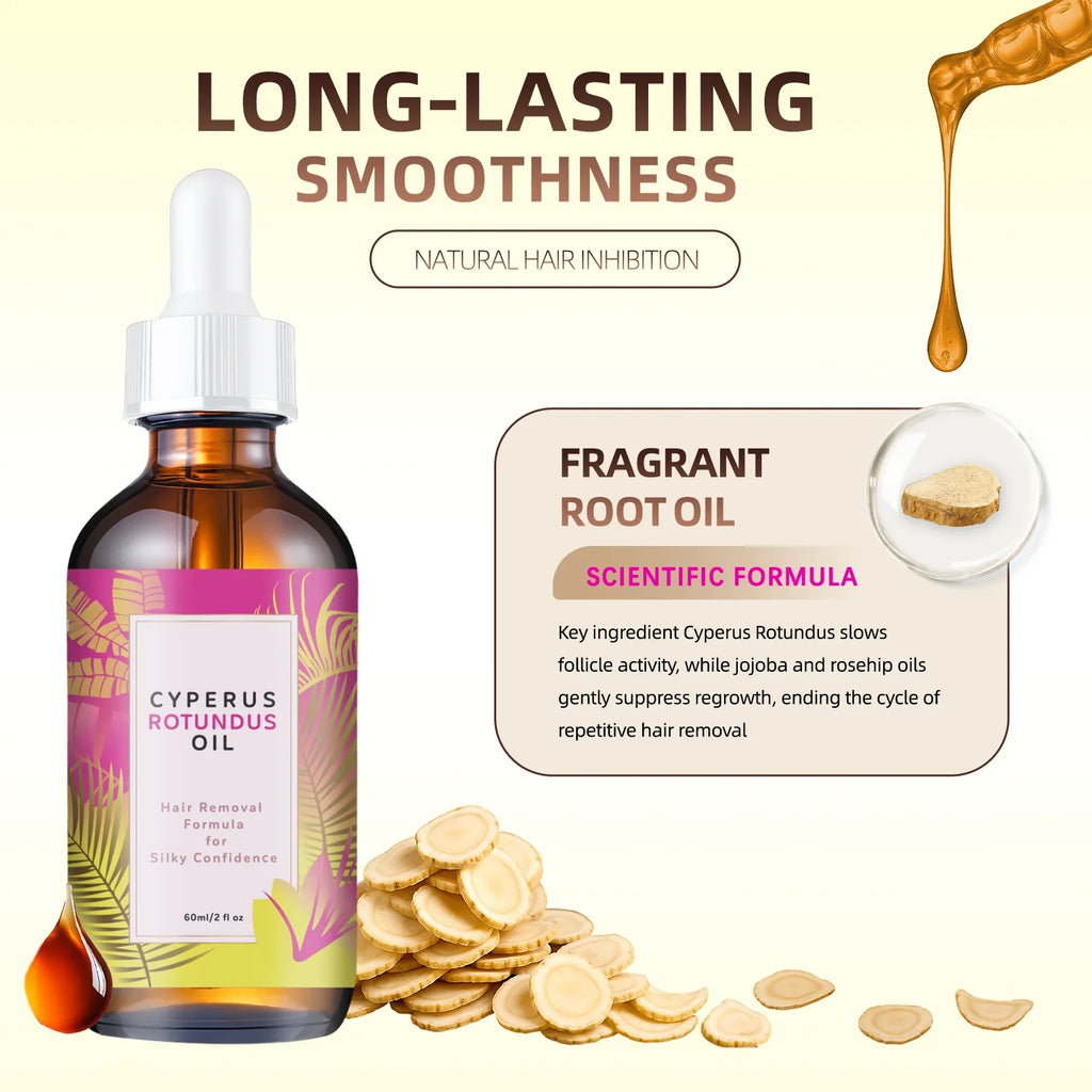Hair Removal Oil 60ml Natural Jojoba Almond Oil – Smooth Skin, All Skin Types