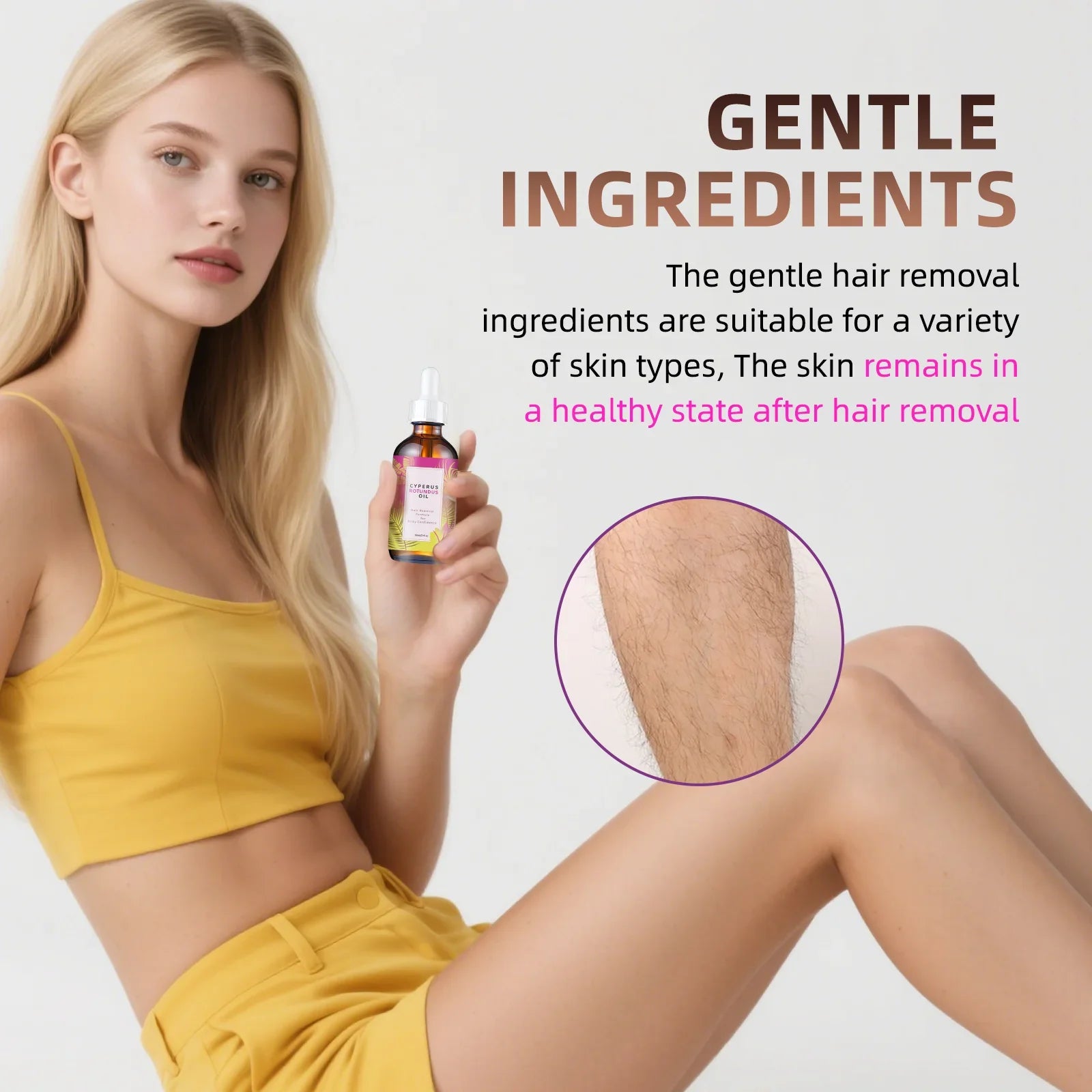 Hair Removal Oil 60ml Natural Jojoba Almond Oil – Smooth Skin, All Skin Types