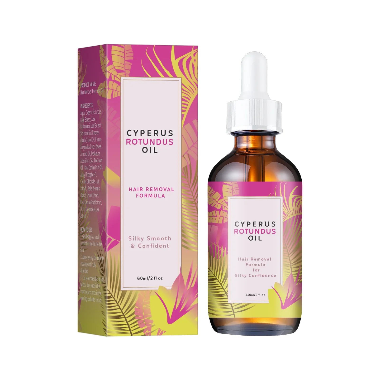 Hair Removal Oil 60ml Natural Jojoba Almond Oil – Smooth Skin, All Skin Types