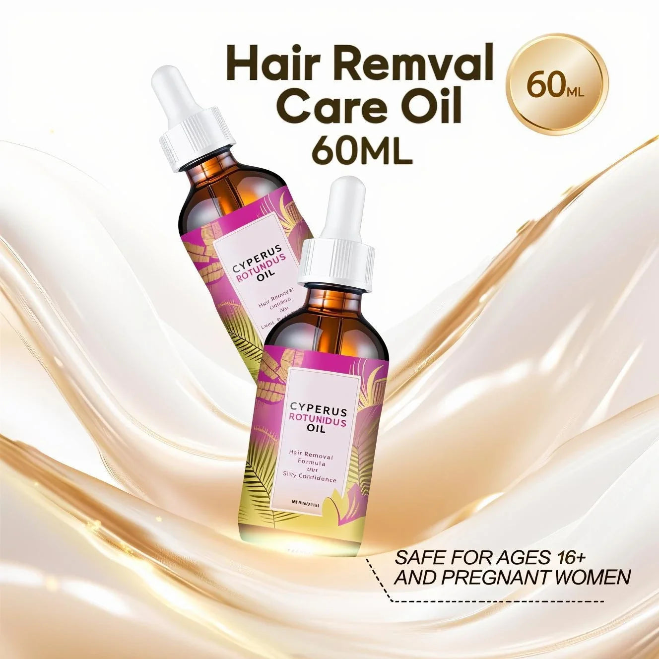 Hair Removal Oil 60ml Natural Jojoba Almond Oil – Smooth Skin, All Skin Types